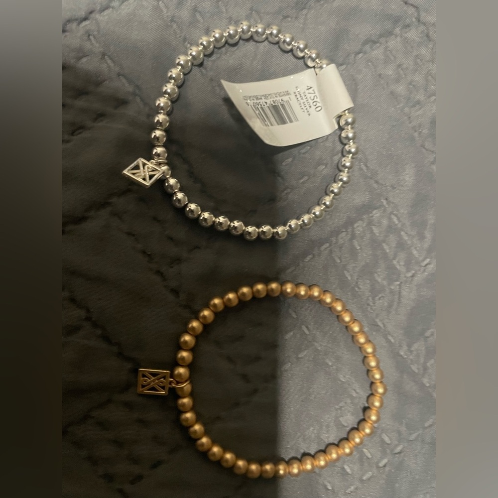 Elegant Silver and Gold Beaded Bracelets
